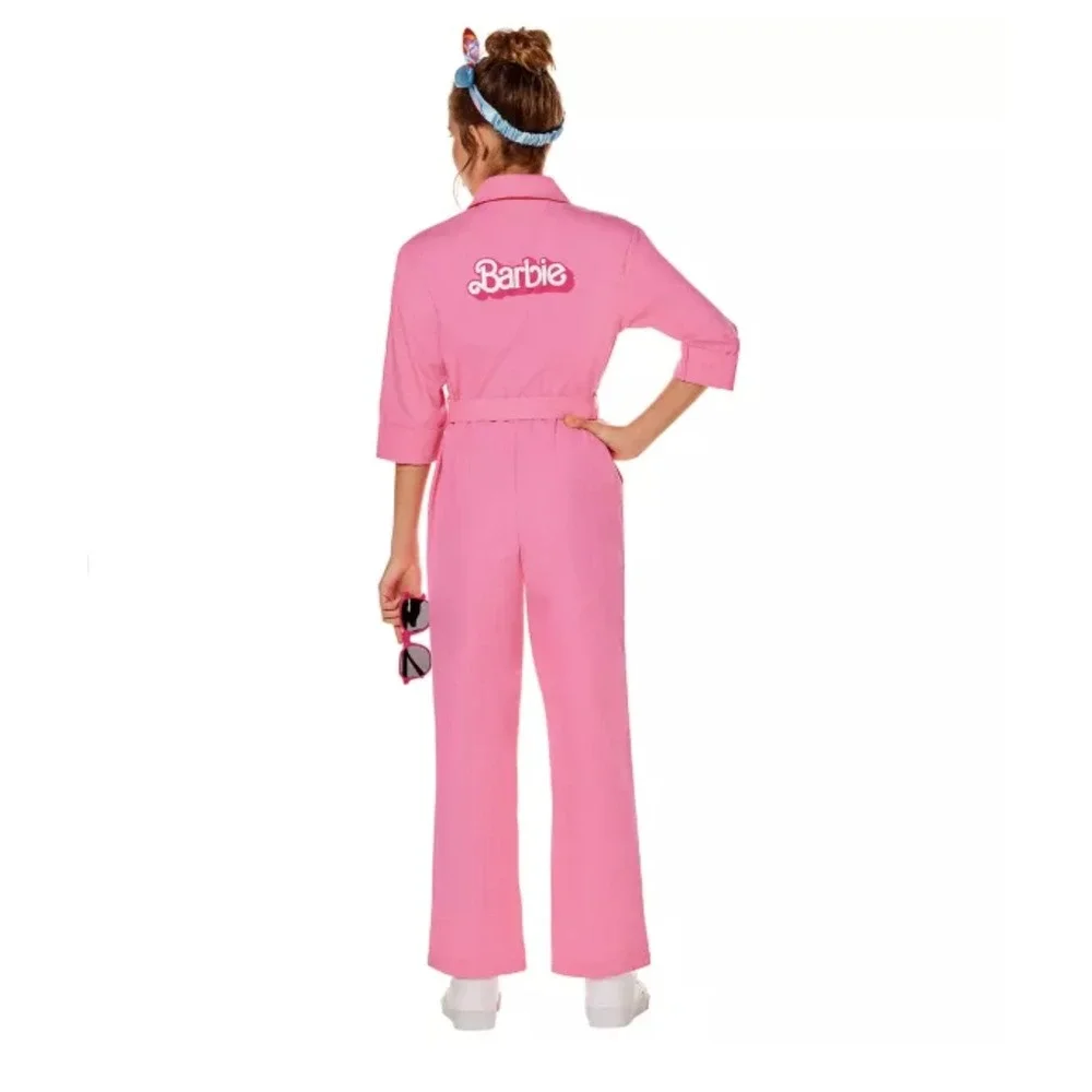 Barbie The Movie Kids Pink Power Jumpsuit Spirit Halloween Costume Med 8-10‎ NEW - Picture 2 of 15